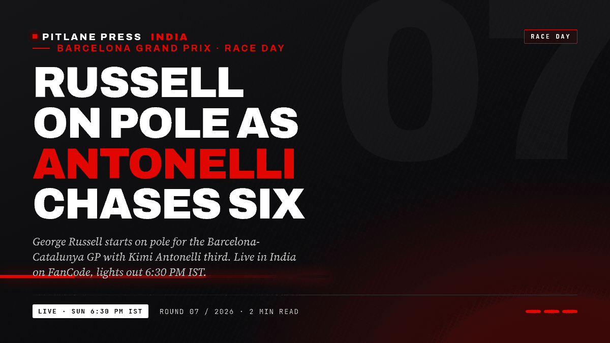 Barcelona GP 2026: Russell on pole as Antonelli chases six straight - watch live in India