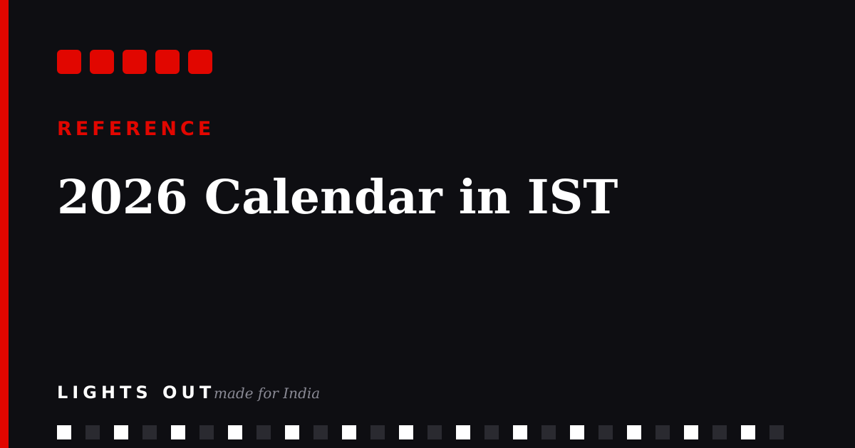 The 2026 F1 Calendar — in IST