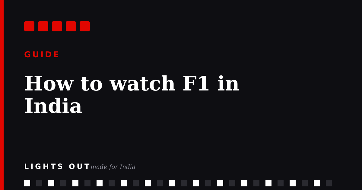 How to watch F1 in India in 2026